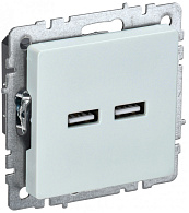 BRITE Розетка USB A+A 5В 3,1А РЮ10-1-БрЖ жемчуг