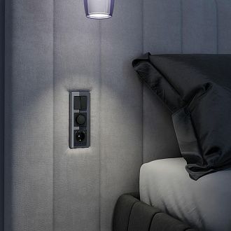 W0032440 Рамка на 3 поста Elite, графит, стекло Werkel, 4690389180774