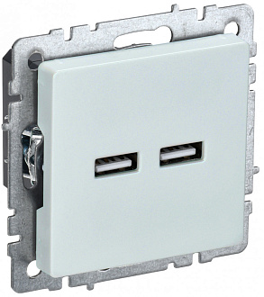 BRITE Розетка USB A+A 5В 3,1А РЮ10-1-БрЖ жемчуг
