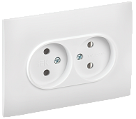SKANDY Розетка 2-я без з/к/ш 10А в сб. SK-R10W арк. бел. IEK, SK-R20-10-K01-F