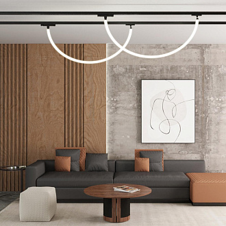 Адаптер/держатель для однофазного трехжильного трека без токопровода для светильников 359128-359133 8*3,5*2 см, Novotech 359135 Ramo Konst, черный