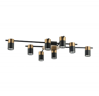 Люстра Favourite Topper 2825-8P, L890*W590*H120, Каркас черного цвета, плафоны черного и золотого цвета