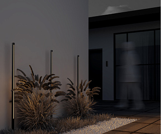 Садово-парковый светильник 2,5*142,2 см, LED, 18W, 3000К, Maytoni Pole O440FL-L18GF3K серый
