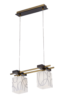 Люстра L420 x W150 x H200(900), мм, 2*40W (80W), AB+RED (Бронза+Красный) Sfera Sveta 85662/2P AB+RED