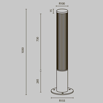 Ландшафтный светильник 15,5*15,5*103 см, LED 50W 3000K Maytoni Outdoor Ster O467FL-L50B3K черный