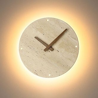 Светильник настенный с часами 23 см, 12W, 3000K, Citilux MARES CL246015 LED,  камень
