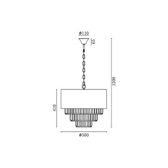 Подвесная люстра  50*120 см, 7*E14 хром Vele Luce Fata VL3173P07