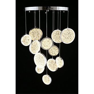 Каскадная люстра 60*60-220 см, 1*LED, 102W, K, Aployt Yulali APL.048.13.102, хром
