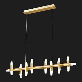 Линейно-подвесной светильник *100*45-120 см, 18*led*2W, 4000K, Lussole Hopkins LSP-7406, матовое золото