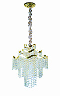 Люстра Ø400 x H500(1000), мм, 6*40W (240W), GOLD+CLEAR (Золото + Прозрачный Хрусталь) NewRgy 5656E/6A GOLD+CLEAR