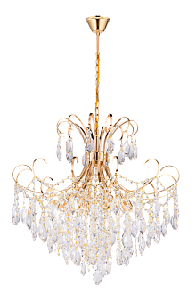 Люстра 610*610-1000, 6*E27, 40W NewRgy Хрусталь (Эконом) 2045/6 FG, Золото