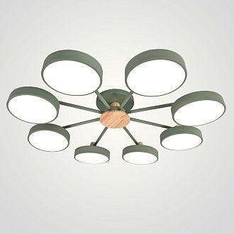 Потолочная люстра MOVE 8 Green 98*98*18 см, 8*LED*12W, 3000, 4000, 5000K, ImperiumLoft MOVE_01, Зелёный