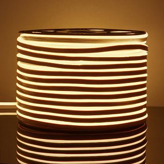 Светодиодный гибкий неон Гибкий неон 220V 9,6W 120Led 2835 IP67 односторонний теплый белый, 50 м Elektrostandard