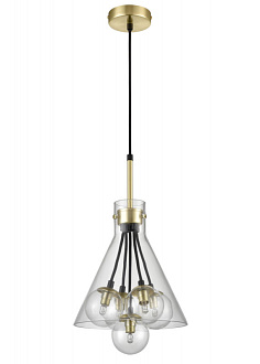 Подвесной светильник  24*199 см, 5*G9 латунь, черный Vele Luce Caramella VL5904P15