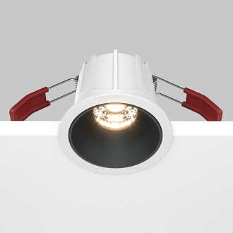Светильник 7 см, 10W, 3000K, Maytoni Downlight Alfa LED DL043-01-10W3K-RD-WB, белый-черный, вр 5,5 см