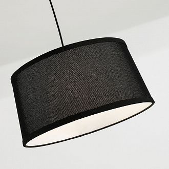 Светильник F-Promo Eureka 3006-1P, D300*H600, каркас черного цвета со вставкой под цвет дерева, плафон из черной ткани, светильник можно монтировать как на потолок, так и на стену
