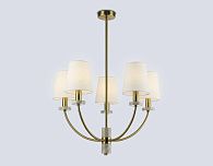 Люстра на штанге с абажурами и мрамором **78- см, 5*E14*40W, K, Ambrella Light High Light LH75351, бронза