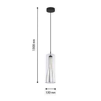 Подвес 15*50-150 см, 1*LED, 20W, 4000K, Favourite Striata 4627-1P, черный матовый