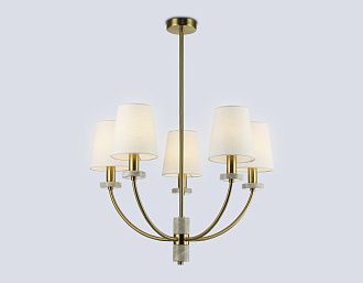 Люстра на штанге с абажурами и мрамором **78- см, 5*E14*40W, K, Ambrella Light High Light LH75351, бронза