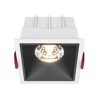 Светильник 9 см, 15W, 3000K, Maytoni Downlight Alfa LED DL043-01-15W3K-SQ-WB, белый-черный, вр 7,5*7,5 см