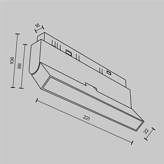 Трековый светильник 2,2*22,1*10,6 см, LED 12W 2700K 120° Maytoni Technical Basis Exility TR036-2-12W2.7K-B черный