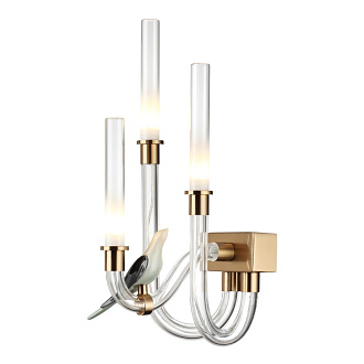 Бра 15,5*23*41 см, LED 1*6, 4000 К, Odeon Light Exclusive Lark 5431/6WL, золотой (под латунь)/бежевый/зеленый/белый градиент