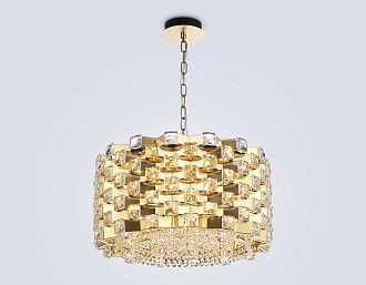 Подвесная люстра с хрусталем **29-120 см, 12*E14*40W, K, Ambrella Light High Light LH41003, латунь