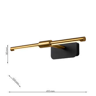 Подсветка 41 см Favourite Insight 4016-1W, D155*W410*H80, основание черного матового цвета, плафон цвета золота