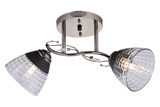 Люстра L480 x W190 x H240, мм, 2*40W (80W), PEARL BLACK (ЖЕМЧУЖНО-ЧЕРНЫЙ) Rilon 06536/2 PEARL BLACK