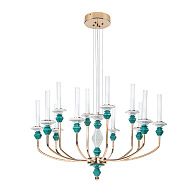 Люстра 57*82 см, 1*LED, 21W, 3000K Divinare Capello 4947/01 SP-12, Золото Белый Зеленый