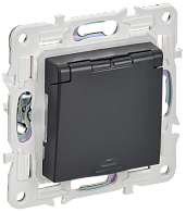 SKANDY Розетка з/к/ш кр. 16А IP44 SK-R11T титан IEK, SK-R16-16-44-K48