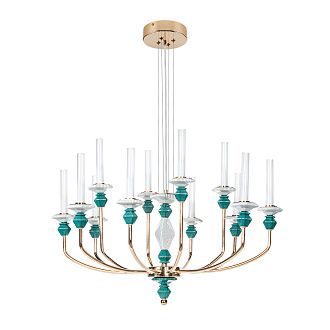 Люстра 57*82 см, 1*LED, 21W, 3000K Divinare Capello 4947/01 SP-12, Золото Белый Зеленый