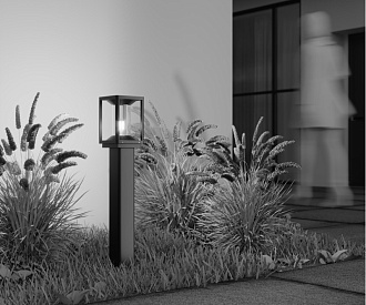 Садово-парковый светильник 14,5*14,5*75 см, 1*E27, 15W, Maytoni CELL O452FL-01GF2 серый