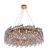 Люстра Ø800 x H200 (800), мм, 12*40W (480W), GOLD+CLEAR (Золото + Прозрачный Хрусталь) NewRgy 6055E/12A GOLD+CLEAR