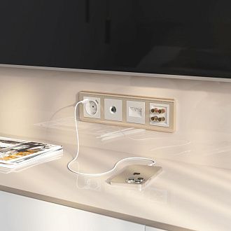 WL13-AUDIOx4  Акустическая розетка, перламутровый рифленый Werkel, 4690389124273