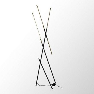 Торшер светодиодный 165 см, 19W, 4000K, Lussole Hardeman LSP-0939, черный-золото