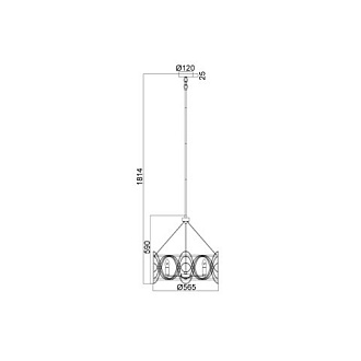 Подвесная люстра  57*182 см, 5*E14 никель, античная латунь Vele Luce Stradivario VL4104P05