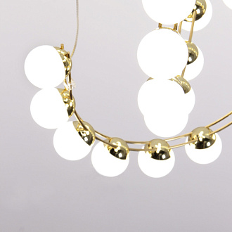 Подвесная люстра 39*189 см, 48W, Favourite HELMET 4590-4P латунь, белый акрил