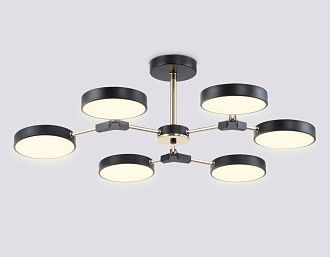 Люстра светодиодная на штанге **21- см, **W, 3000-6000K, Ambrella Light Comfort FL516334, черный, золото