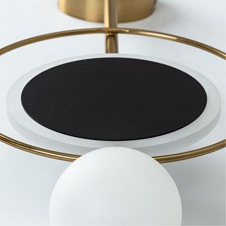 Бра 58 см, 7W, 4000K, Arte Lamp Polaris A2604AP-7BK, черный-золото