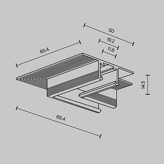 Угол-соединитель 90° Exility X встраиваемый под ГКЛ 12,5мм, черный 6*6*1 см, Maytoni Technical  TRA239CLS-42.12B, Черный