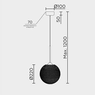 Подвесной светильник **120 см, G9 1xG9W, , Золото MODELUX ML.2312.220 GD
