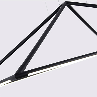 Подвесная люстра 120*80*188 см, 52W, Favourite Pyramis 4573-2P матовый черный, белый акрил