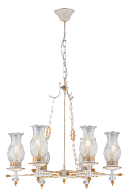 Люстра Ø640 x H550(900), мм, 6*40W (240W), PAINTING WHITE (Белый с позолотой) Sfera Sveta 002/6A PAINTING WHITE
