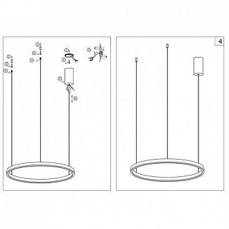 Светильник 80 см, 50W, 3000К Kink Light ТОР 08214,33P(3000K) матовое золото