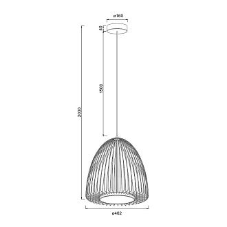 Подвесной светильник 46,2*203 см, *LED*43W, 3000K, Mantra Smart MAN9016, черный