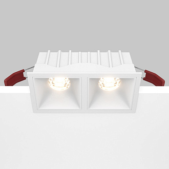 Светильник 13 см, 20W, 3000K, Maytoni Downlight Alfa LED DL043-02-10W3K-SQ-W, белый, вр 5,5*11,5 см
