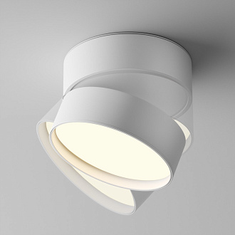 Накладной светильник 12*12*8,2 см, LED, 18W, 3000К, Maytoni Technical ONDA C024CL-18W3K-W-1 белый