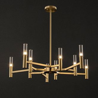 Люстра на штанге INGARDA A L10 81*81*195 см, 10*G4*30W, ImperiumLoft ingarda01, Латунь