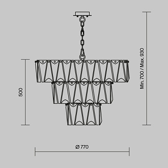 Подвесная люстра Maytoni Puntes MOD043PL-18G, диаметр 77 см, золото